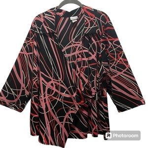 Fashion Bug top size 22/24W collar and  V neck faux wrap style 3/4 sleeves